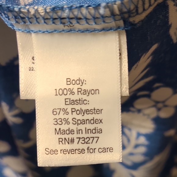 Croft & Barrow Blue and White Floral Smock Sleeveless Dress Large - Picture 9 of 12